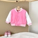 Baseball Jas - Asmara Unisex, Blauw/Roze, Katoen, Maat 0-3 jaar-More For Mini