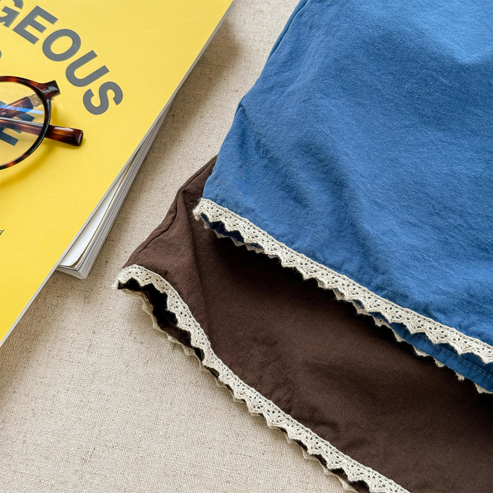 Oko & Lotta Liva Meisjes Short – Katoenen Zomerbroekje – Met Kanten Rand – Elastische Taille – 0-6 Jaar