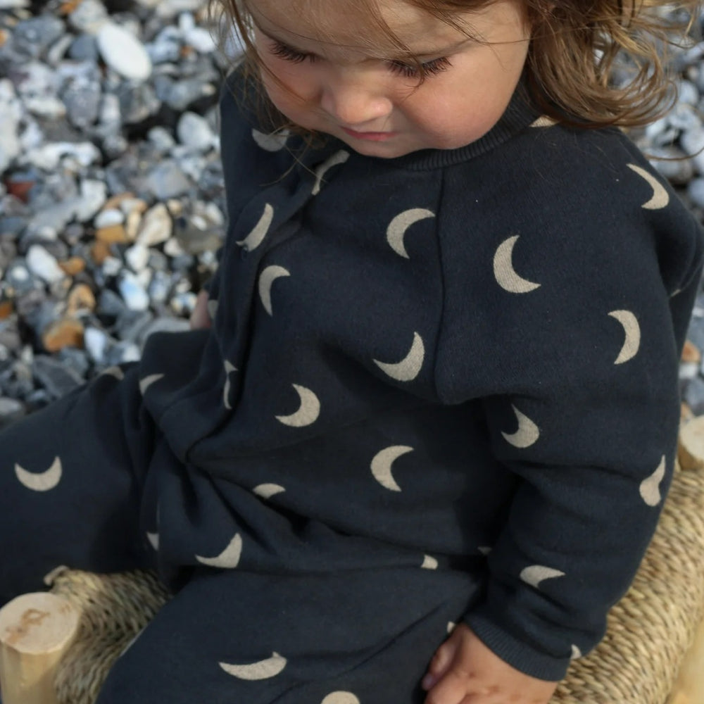 Jumpsuit/Overall met Manen - MoonDreamer Baby, Unisex, Zwart, Katoen, Maat 0-2 Jaar