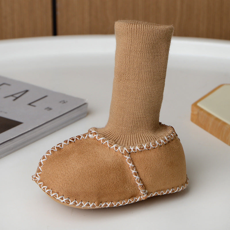 Babyslofjes – CuddleToes Unisex, Bruin/Grijs/Beige/Roze/Rood/Blauw, Suède, Maat 0-12 Maanden