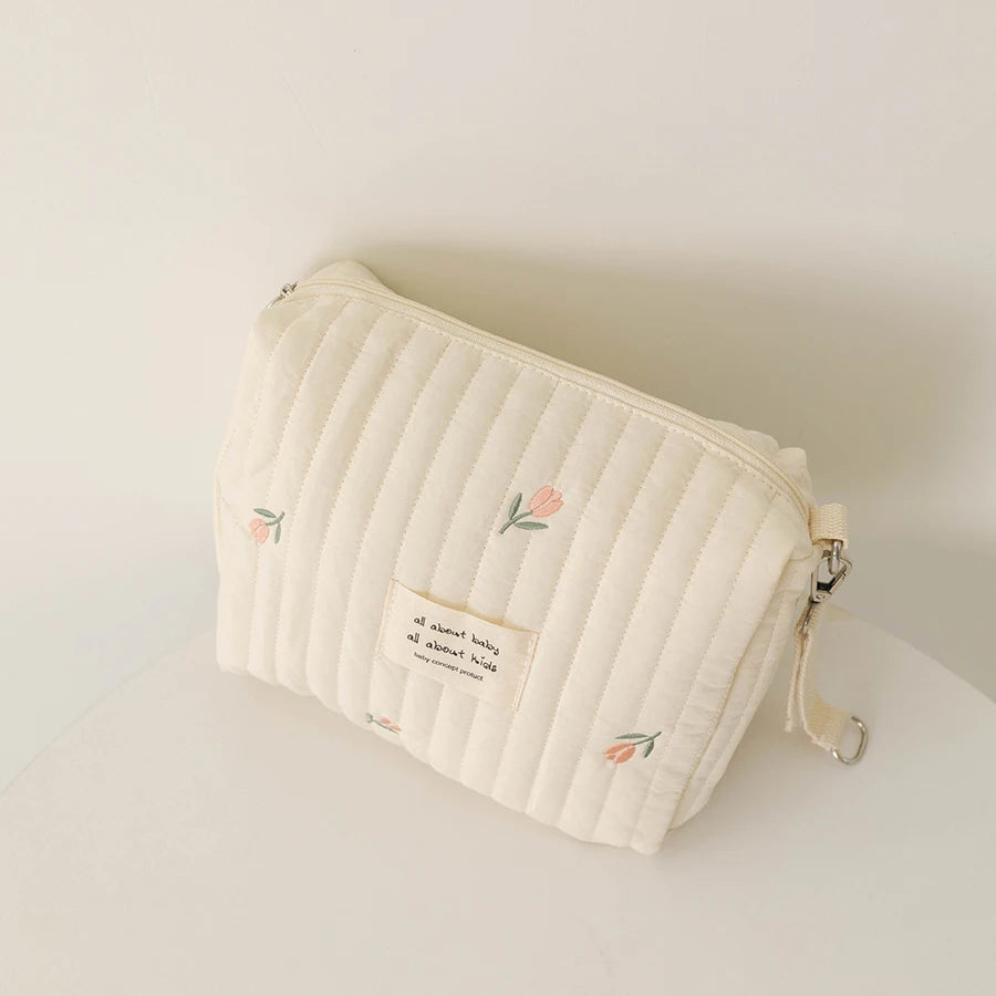 Mama Luiertas met Borduurprint – Compacte Baby Opbergtas met Rits
