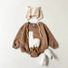 Bodysuit Romper met Lama print – Baby, Beige/Bruin, Katoen, Maat 0-1,5 Jaar-More For Mini