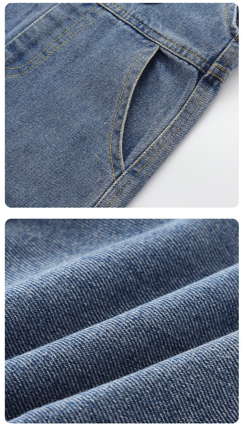 Tuinbroek met Beer - TeddyDenim Spijkeroverall Unisex, Blauw, Katoen, Denim, Maat 0-5 Jaar