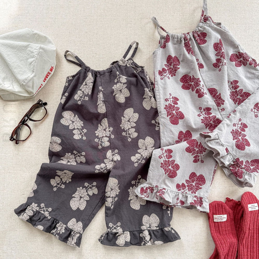 Lunea Kids Flora Ruffle Jumpsuit Meisje – Zomer Jumpsuit Katoen – Bloemenprint – Ruches – 0-6 Jaar – Luchtige Kinderkleding