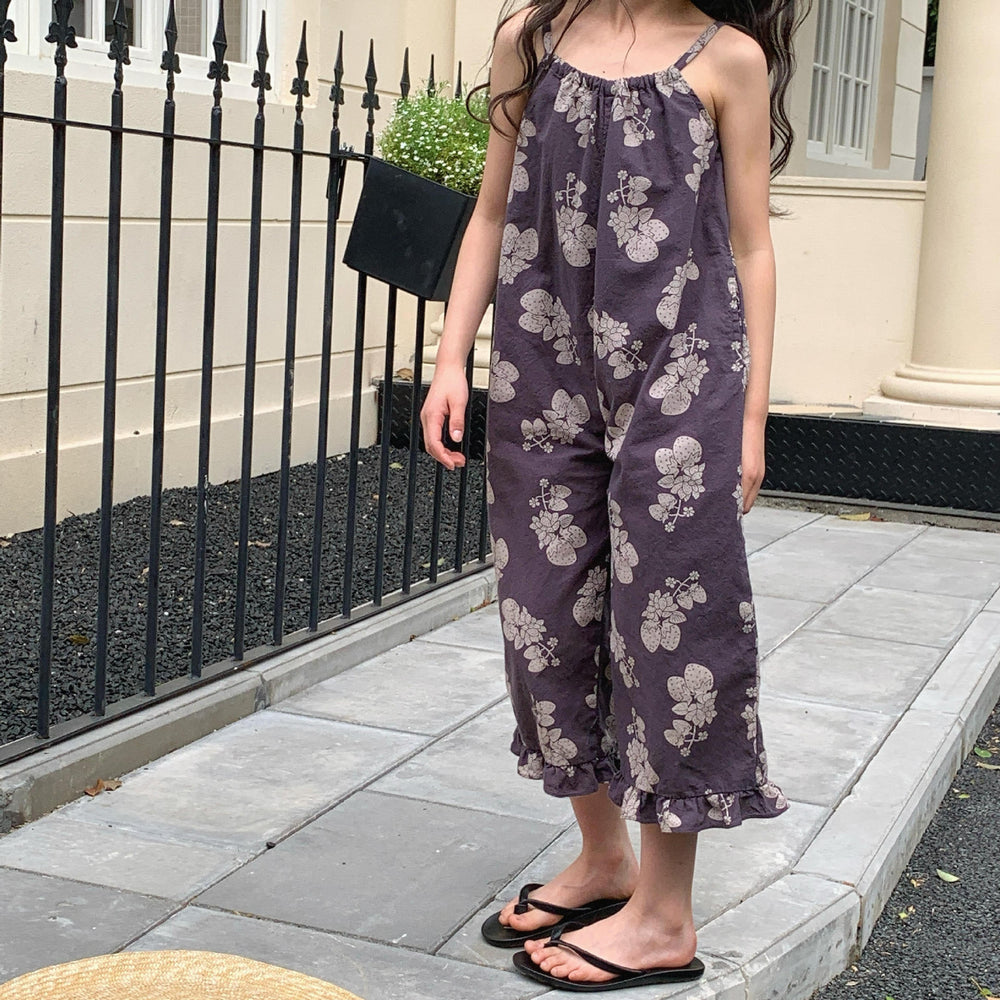 Lunea Kids Flora Ruffle Jumpsuit Meisje – Zomer Jumpsuit Katoen – Bloemenprint – Ruches – 0-6 Jaar – Luchtige Kinderkleding