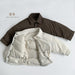 Donsjas met Polo kraag - Muziyouyou Jongens, Bruin/Wit, Polyester, Maat 0-6 Jaar-More For Mini