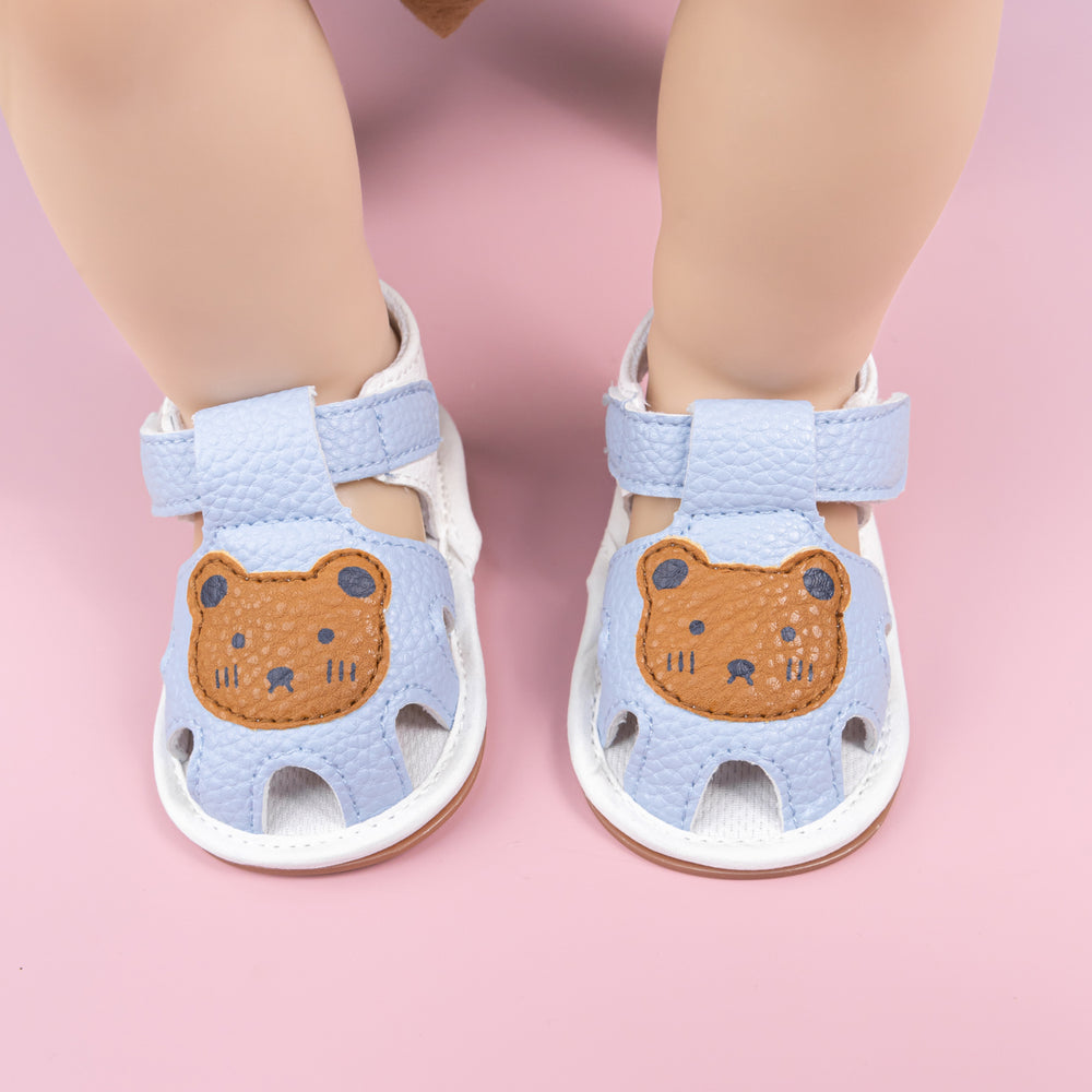 Sandaal met Klittenband - BearSteps Meisjes, Blauw/Bruin/Wit, Maat 0-2 Jaar