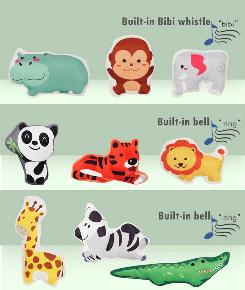 Jungle Avontuur Speelset – Zachte Stoffen Dieren & Opvouwbare Speelmat, Educatief Peuterspeelgoed (0-4 Jaar)