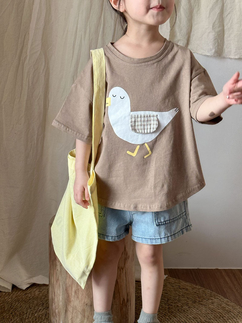 Kinder T-shirt Dierenprint – Haai of Meeuw | Katoen Baby & Peuter (0-8 jaar)