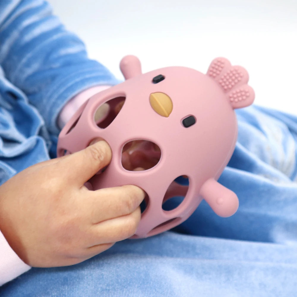 Siliconen Baby Bijtring Kuiken – BPA-vrij Bijtspeelgoed voor Tandjes