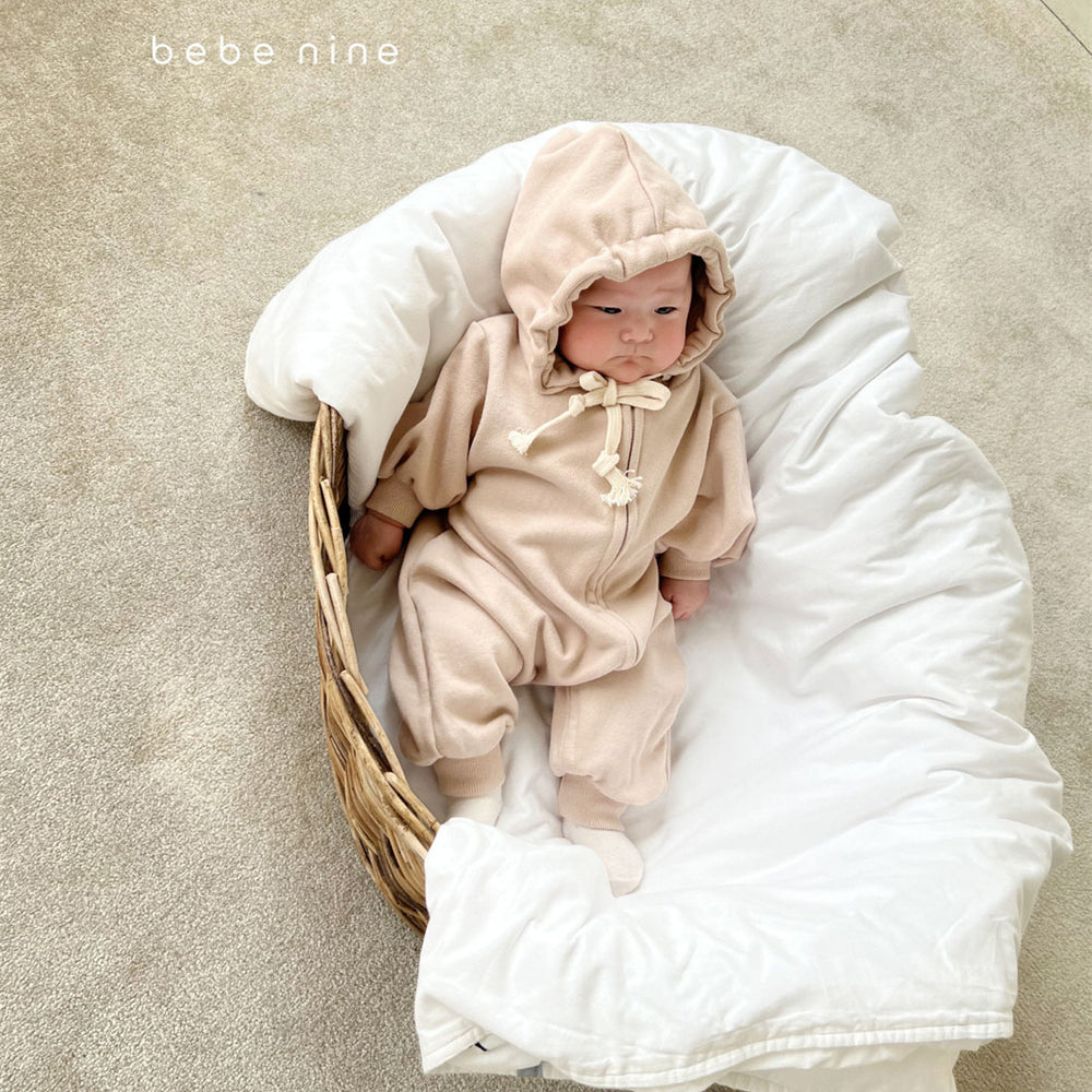 Babypakje met Capuchon – Moussy Jumpsuit van Katoenmix (0–3 Jaar) – Uniseks, Zacht & Gemakkelijk aan te Trekken