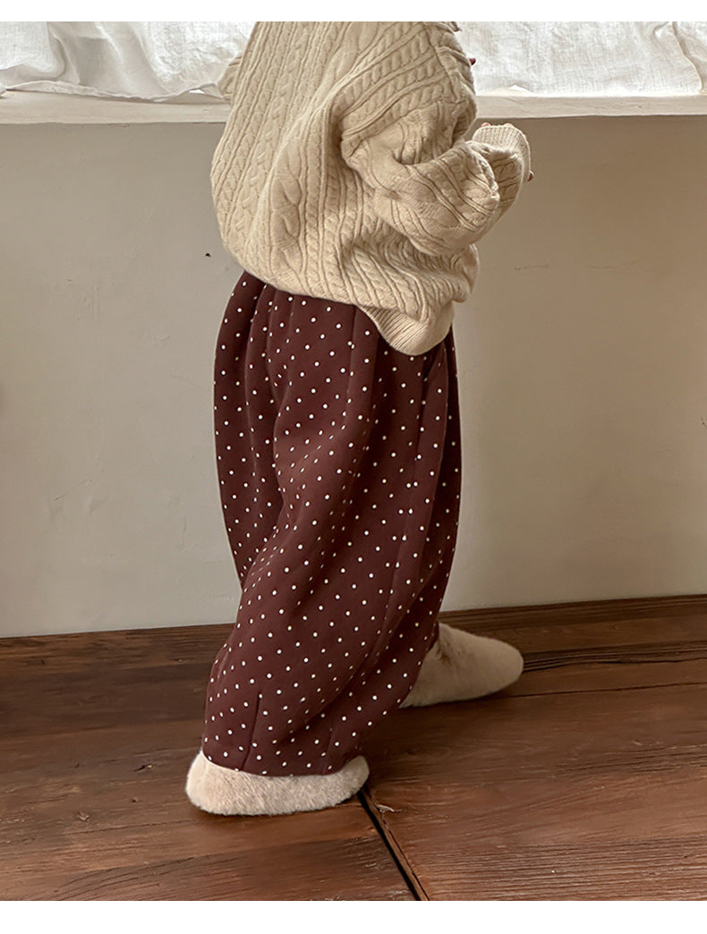 Broek met Stippen - Dotty Daze Meisjes, Bruin/Zwart, Katoen, Maat 1-8 Jaar
