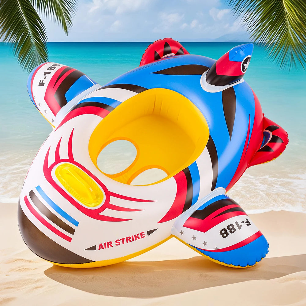 Vliegtuig Zwemband Kinderen – Opblaasbare Pool Float met Handgrepen