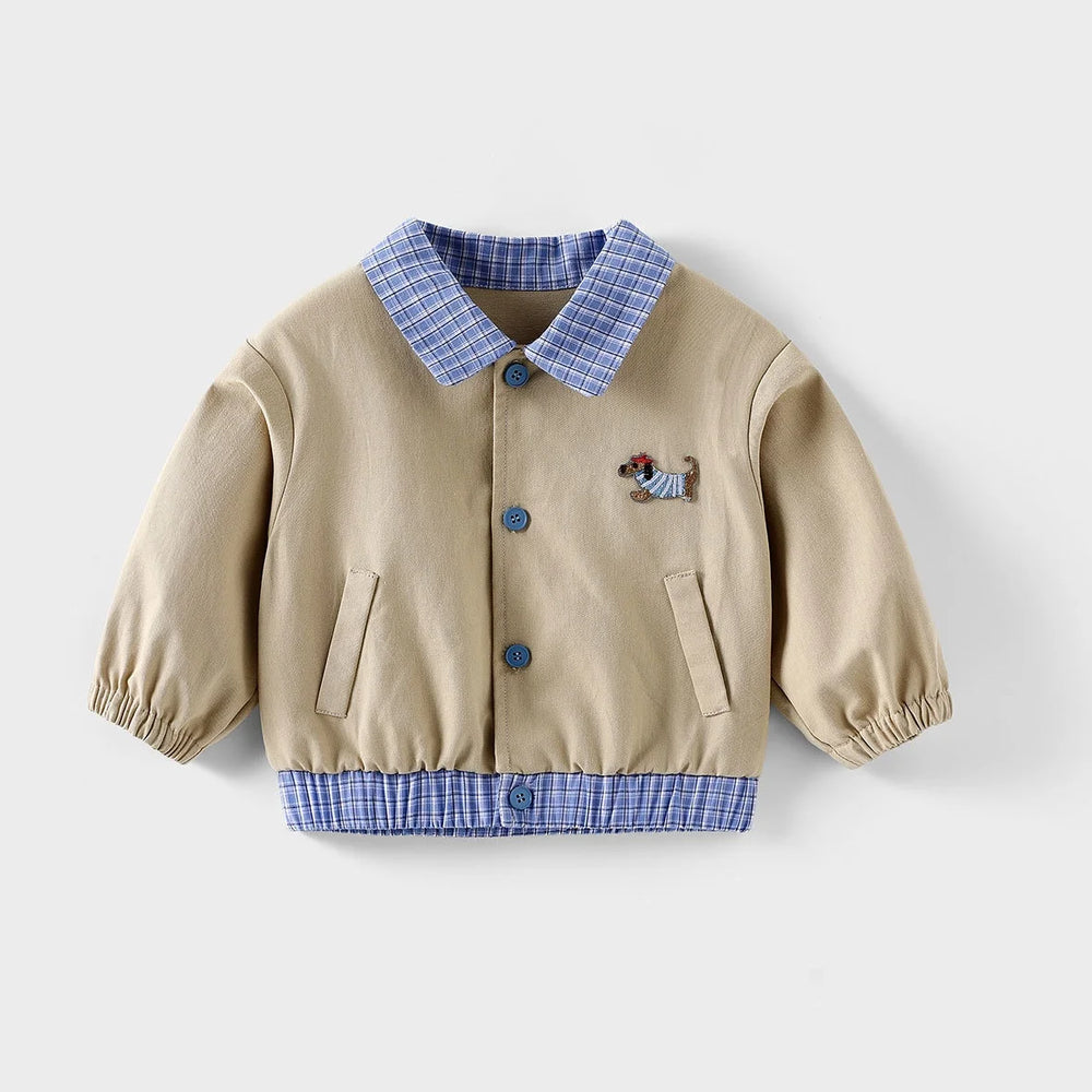 Casual Baby & Peuter Baseball Jasje – Herfst, Patchwork & Borduursels, Unisex