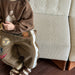 Teddy Joggingbroek - SnugTrail Unisex, Bruin/Grijs, Katoen, Maat 0-6 Jaar-More For Mini