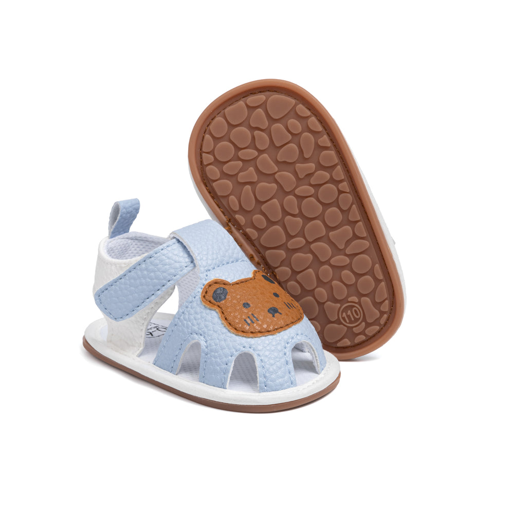 Sandaal met Klittenband - BearSteps Meisjes, Blauw/Bruin/Wit, Maat 0-2 Jaar