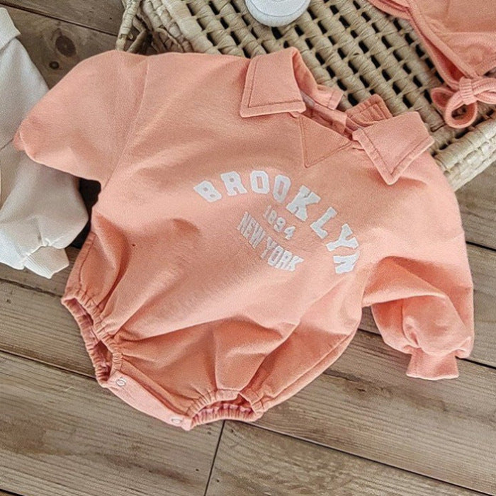 Nuby & Co Brooklyn Baby Romper – College Look | Unisex 0–2 Jaar – Katoen, Drukknoop, New York Opdruk