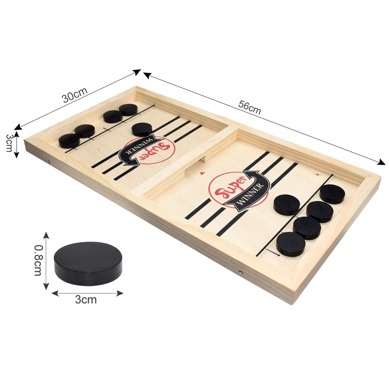 SwiftPuck Houten Tafel Hockey Spel – Snel, Spannend Familiespel voor Jong en Oud