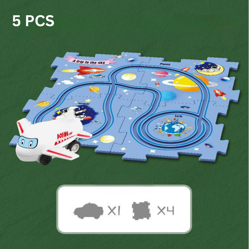 TrackForge Racebaan Set voor Kinderen – Aanpasbare Creatieve Race Track met Thema’s (3+)