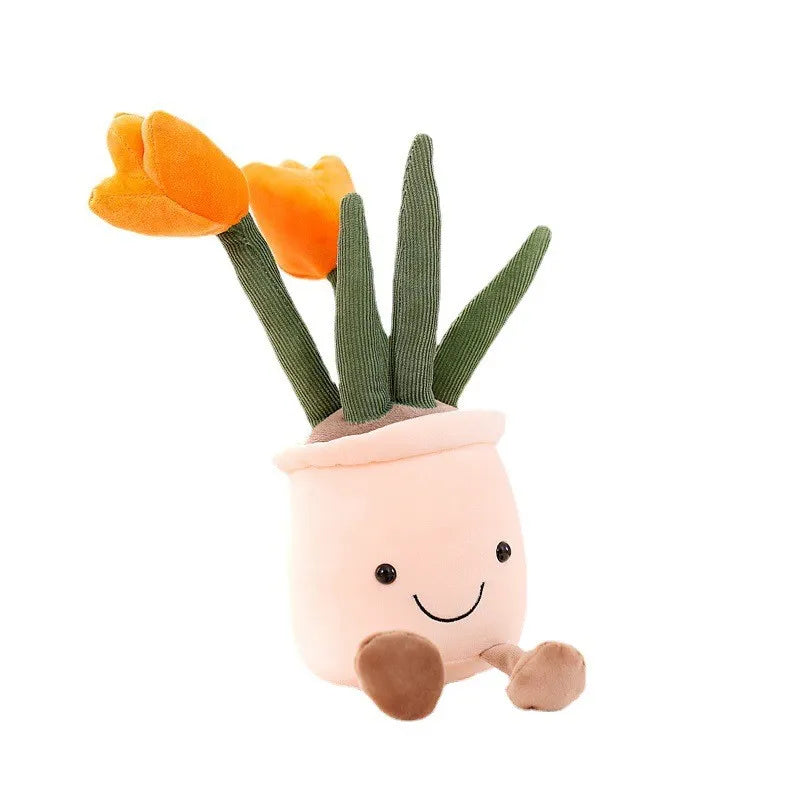 Pluche Knuffelbloem – Zachte Tulp in Pot voor Kinderen & Volwassenen