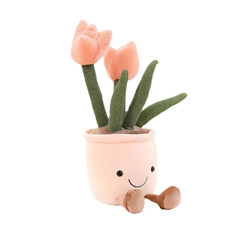 Pluche Knuffelbloem – Zachte Tulp in Pot voor Kinderen & Volwassenen