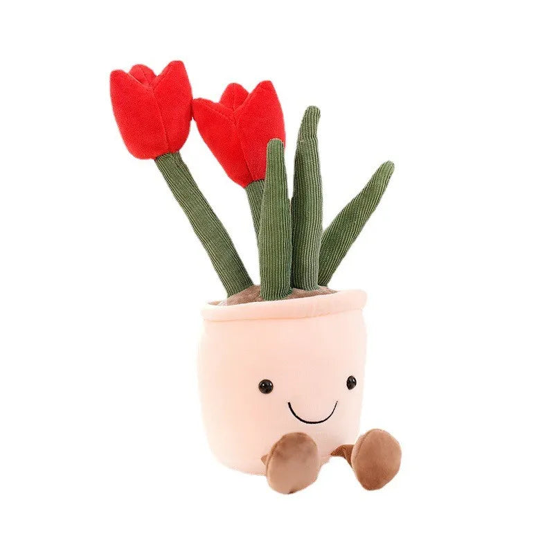 Pluche Knuffelbloem – Zachte Tulp in Pot voor Kinderen & Volwassenen