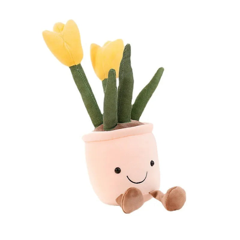 Pluche Knuffelbloem – Zachte Tulp in Pot voor Kinderen & Volwassenen