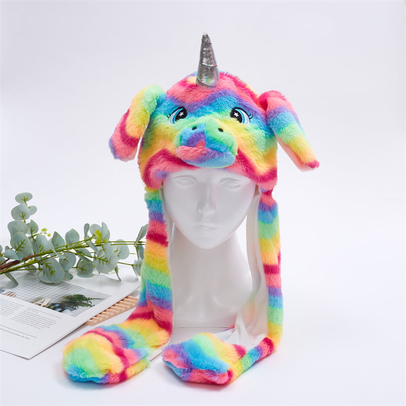 Interactieve Hoed met Beweegbare Oren – Zachte Pluche Winterhoed voor Kinderen & Volwassenen | Perfect voor Cosplay, Feest & Cadeau