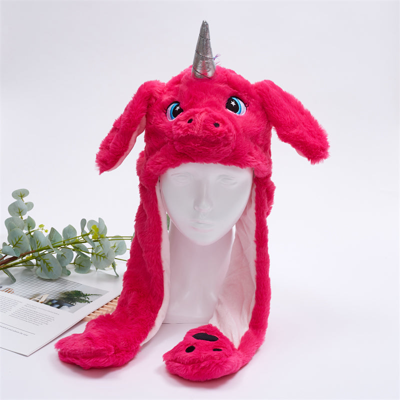 Interactieve Hoed met Beweegbare Oren – Zachte Pluche Winterhoed voor Kinderen & Volwassenen | Perfect voor Cosplay, Feest & Cadeau