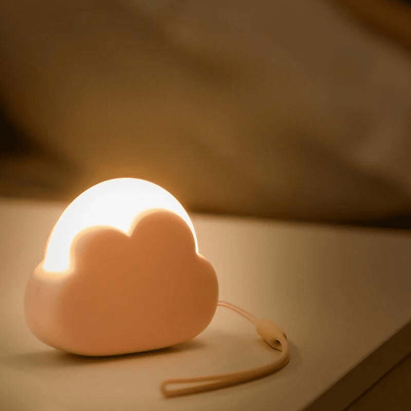 Nachtlampje Kind – Dimbaar LED Cloud, Oplaadbaar, BPA-vrij Siliconen – Roze/Blauw/Wit