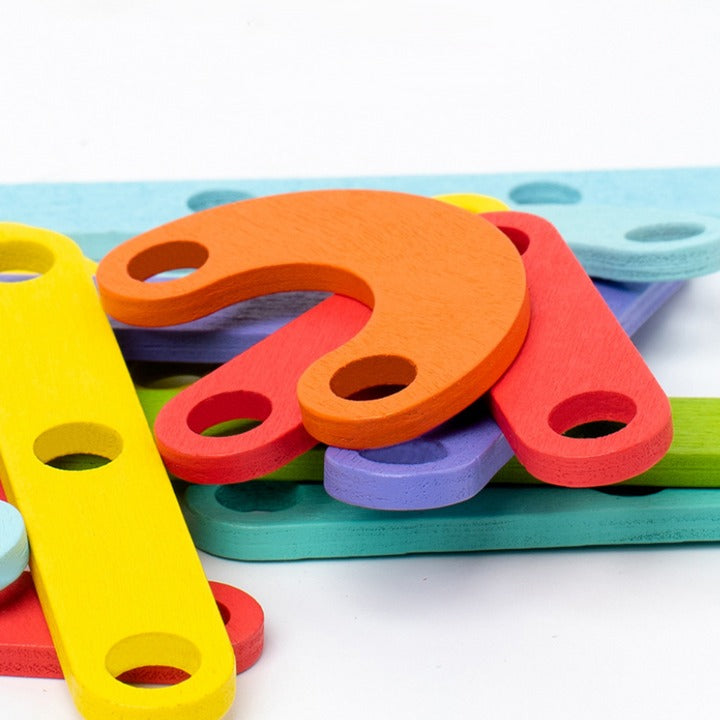 CreatiBoard Montessori Puzzelbord voor Kinderen – Educatief Houten Speelgoed voor Creativiteit en Vaardigheden