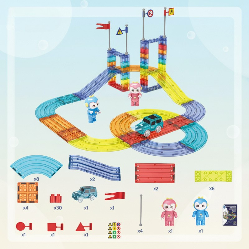 Kinetrix Play Voltigo BuildRail – Magnetische Bouwset met Elektrische Racebaan voor Creatief en Technisch Spel