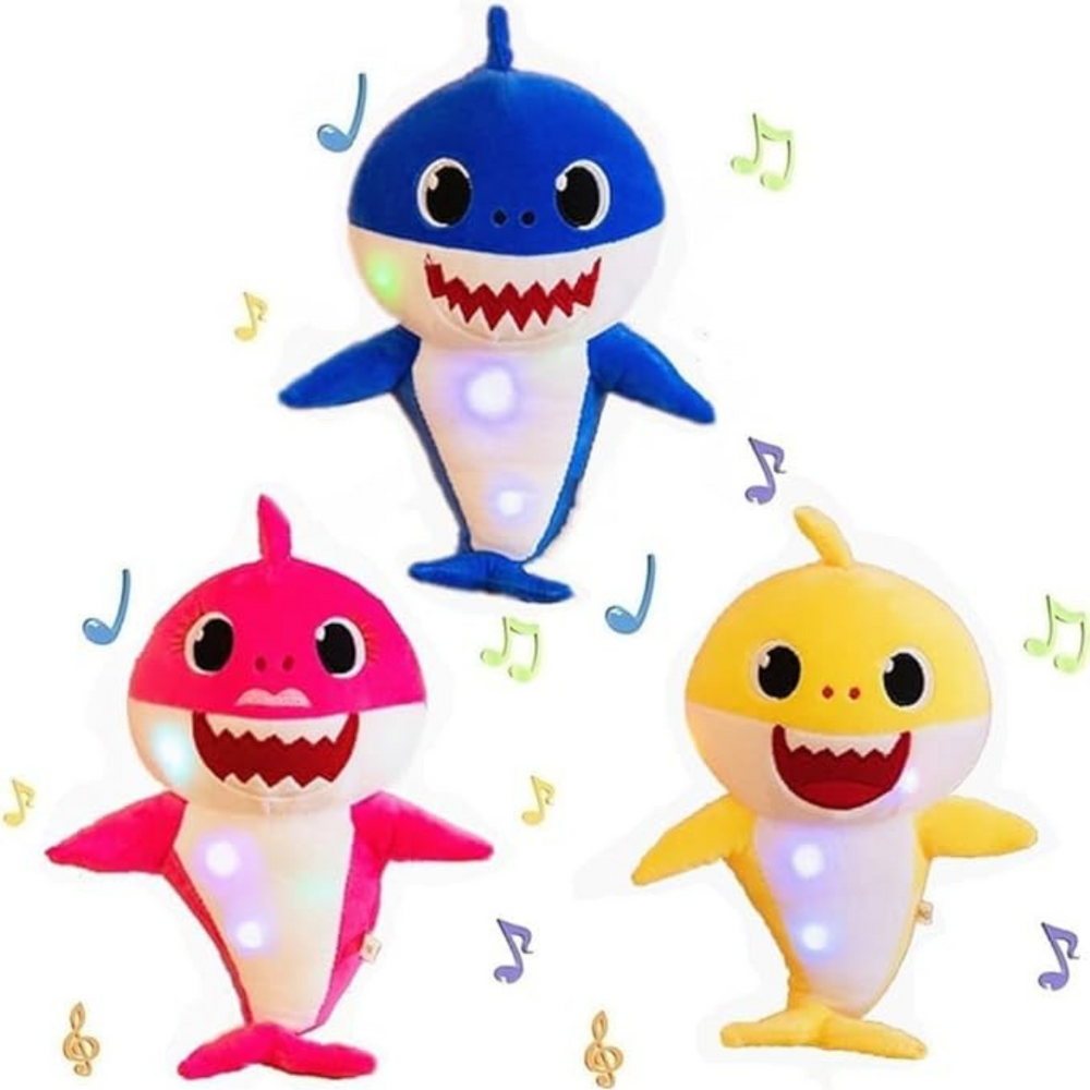 Muzikale Knuffel Haai – Zachte Knuffel met Muziek voor Baby’s & Peuters | Rustgevend & Interactief Speelgoed