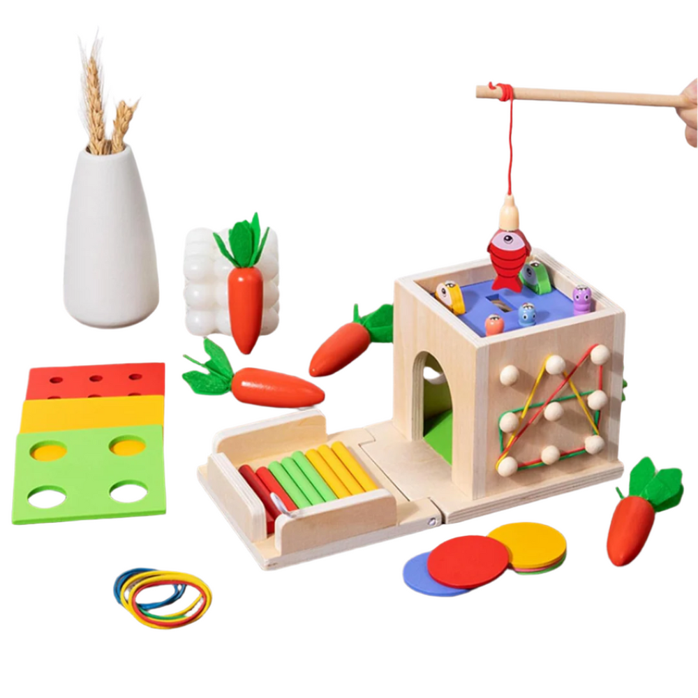 Montessori Leerdoos voor Kinderen | Educatief Houten Speelgoed 3+ | Stimuleer Motoriek & Cognitie