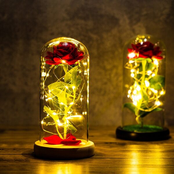EternaGlow Eeuwige Roos met LED onder Stolp – Romantisch Cadeau voor Moederdag & Valentijn