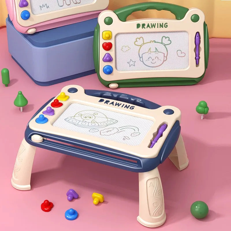 Magnetisch Tekenbord voor Kinderen – Creatief & Educatief Speelbord met Pen en Vormen – Veilig & Duurzaam – Blauw, Groen of Roze