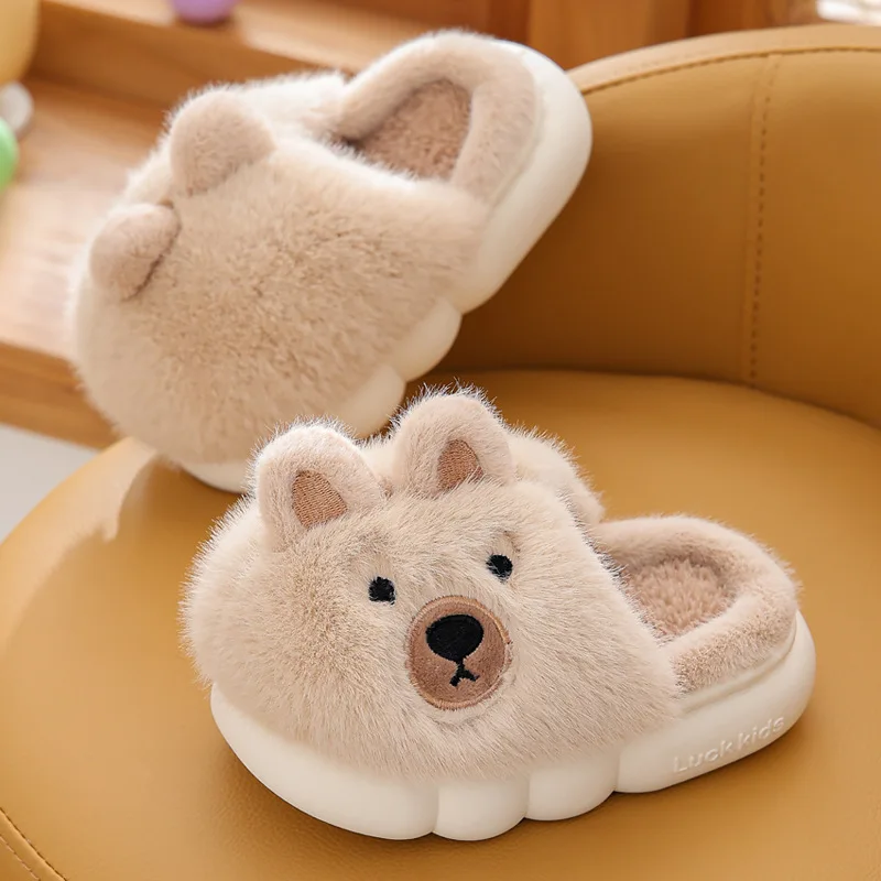 Cartoon Kinder Sloffen – Pluche Warm & Antislip voor Veilig en Comfortabel Huisplezier