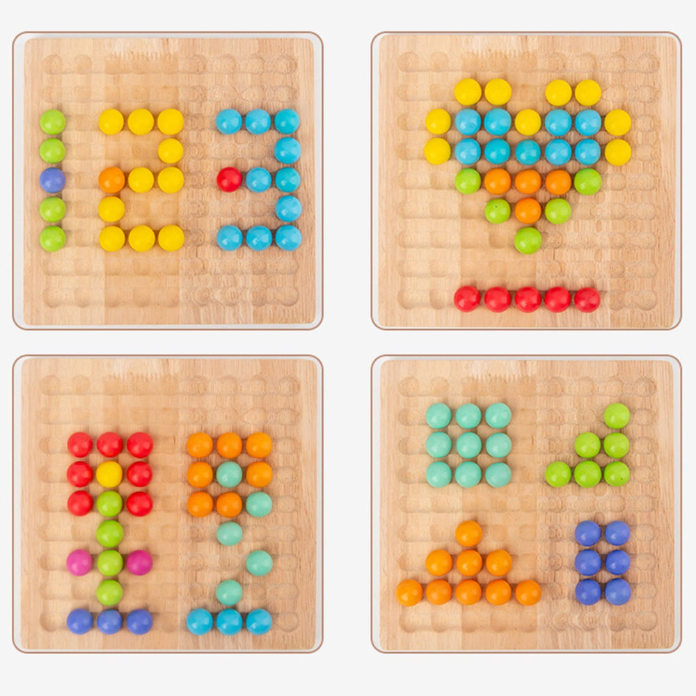 Montessori Houten Kralenspel – Educatief Denk- & Kleuren Match Spel voor Kinderen (4+)