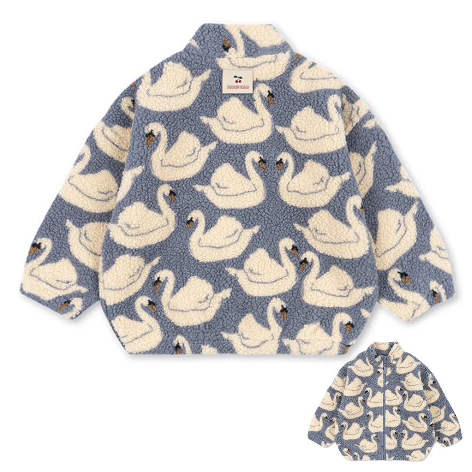 Kinderkleding van teddyfleece met print – jas, vest of broek, ritssluiting | berber fleece kind