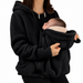 Draagjas 2-in-1 voor mama en baby – zachte fleece, capuchon, rits, zakken | babywearing hoodie