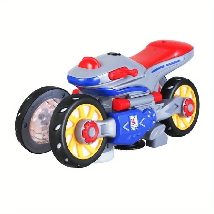 Elektrische Stunt Motor Speelgoed – 360° Draaiende Motor met Licht & Geluid 3+