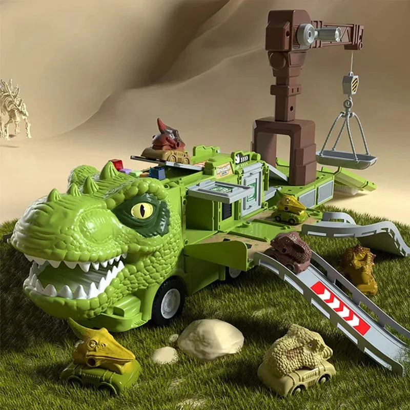 DinoQuest Opvouwbare Dinosaurus Vrachtwagen – Licht & Geluid