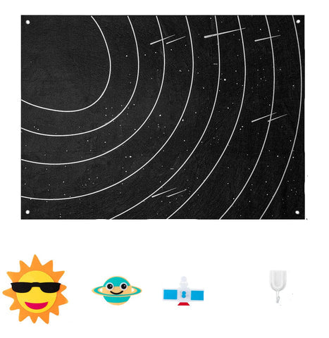 Vilten Zonnestelsel Speelbord – Educatief Ruimte Speelgoed voor Kinderen 3+ Jaar