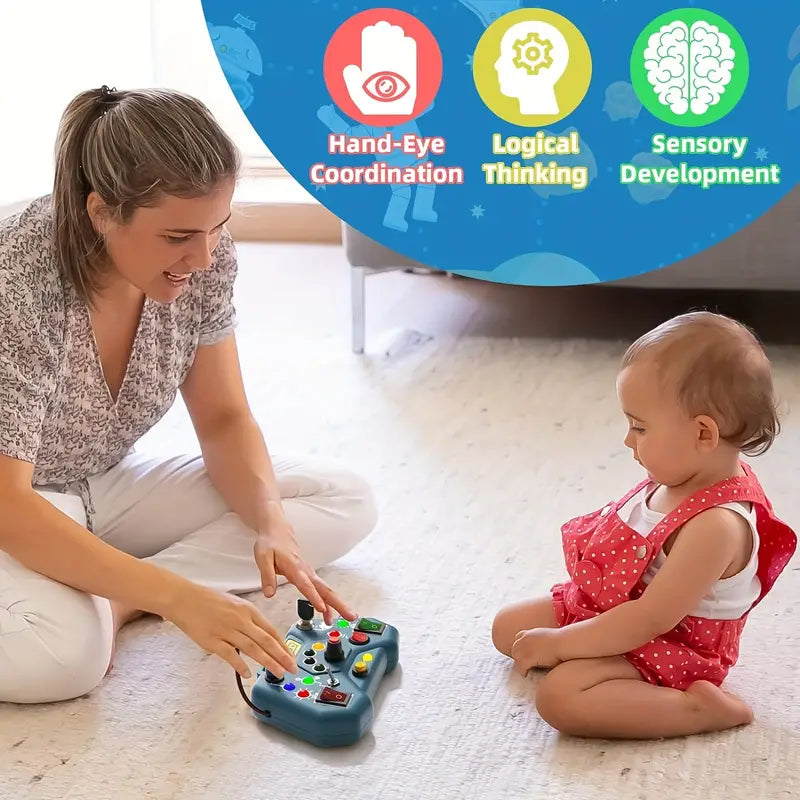 Sensorisch Speelgoed Peuter – Montessori Busy Board met LED