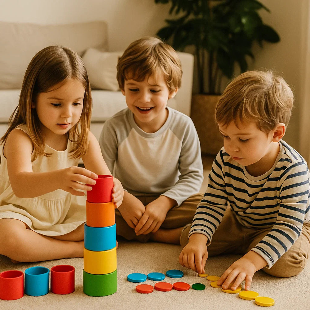 Montessori Stapelbare Bekers - Kleurrijk Educatief Speelgoed voor Peuters