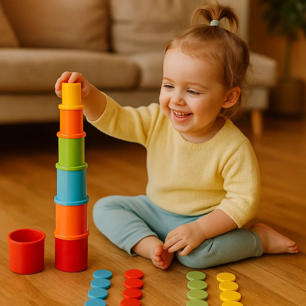 Montessori Stapelbare Bekers - Kleurrijk Educatief Speelgoed voor Peuters
