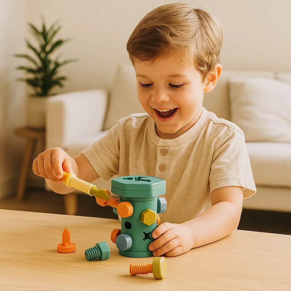 Montessori Schroef Speelset – Fijne Motoriek Speelgoed Baby & Peuter (18m+)