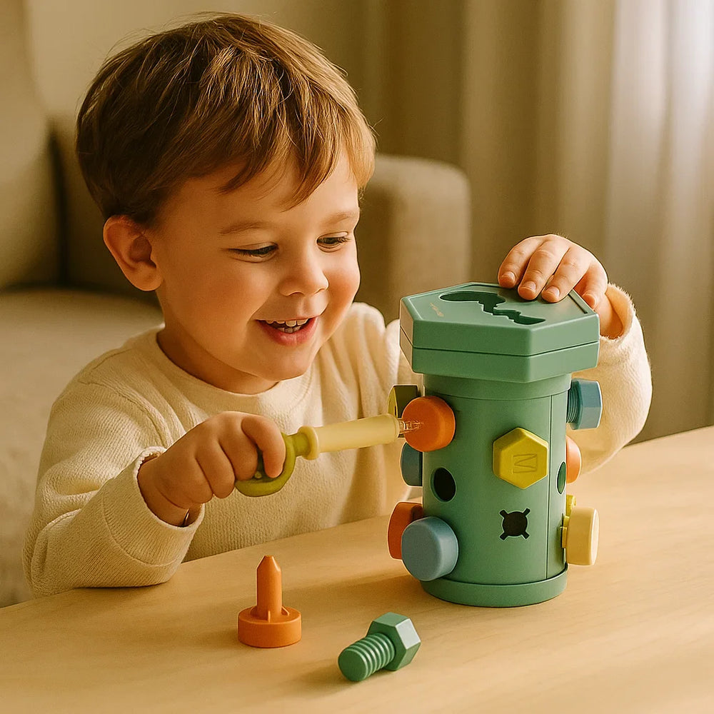 Montessori Schroef Speelset – Fijne Motoriek Speelgoed Baby & Peuter (18m+)