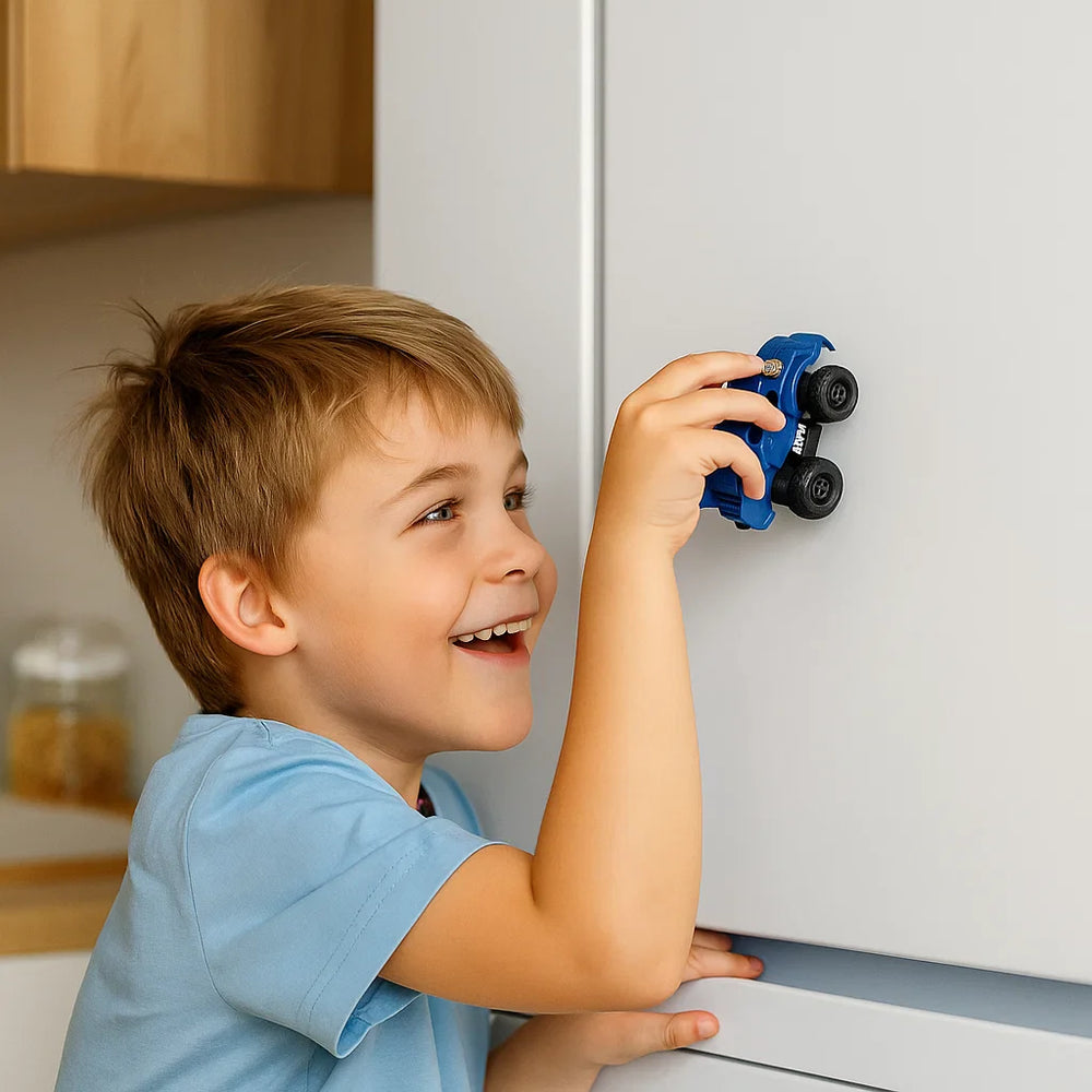 Magnetische Wandklimauto - Speelgoedauto voor Kinderen - Rood/Blauw/Geel