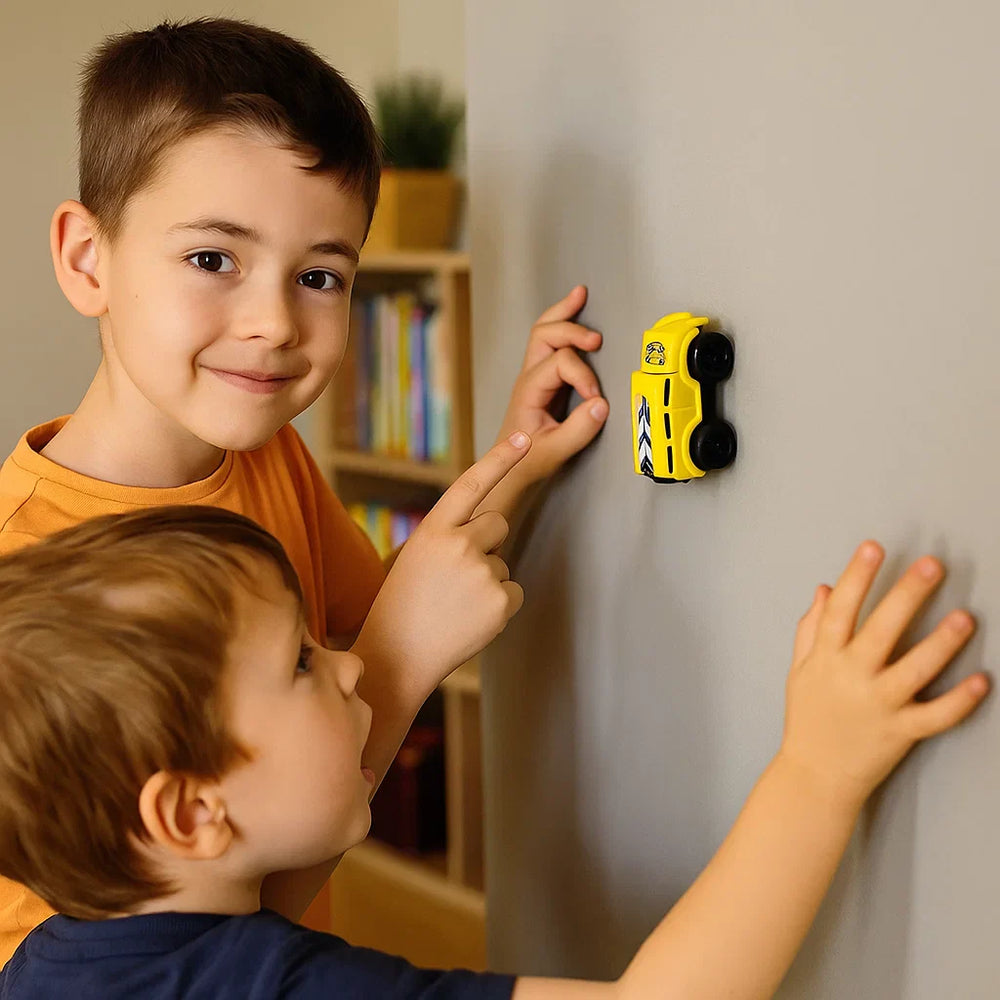 Magnetische Wandklimauto - Speelgoedauto voor Kinderen - Rood/Blauw/Geel